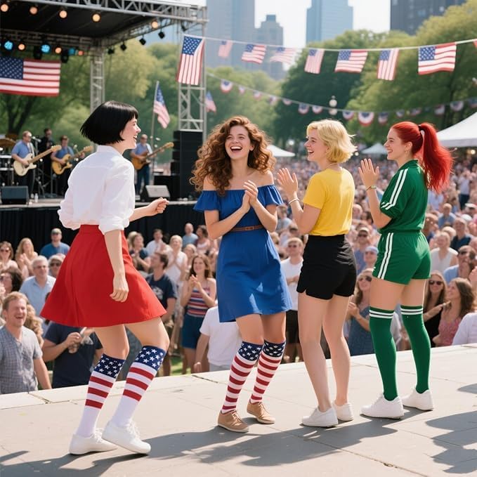 Zando 2 Pairs Knee High Socks for Women Striped Long Tube Athletic Soccer Socks for Casual Outdoor Sport - Image 5